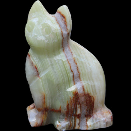 Afghan Jade hand-carved Cat 80*46*103mm 540g in sunlight - Rocks and Things Store