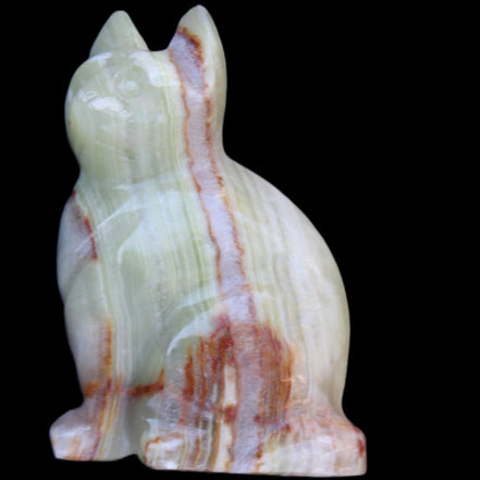 Afghan Jade hand-carved Cat 80*46*103mm 540g in sunlight - Rocks and Things Store