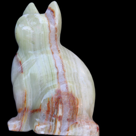 Afghan Jade hand-carved Cat 80*46*103mm 540g in sunlight - Rocks and Things Store