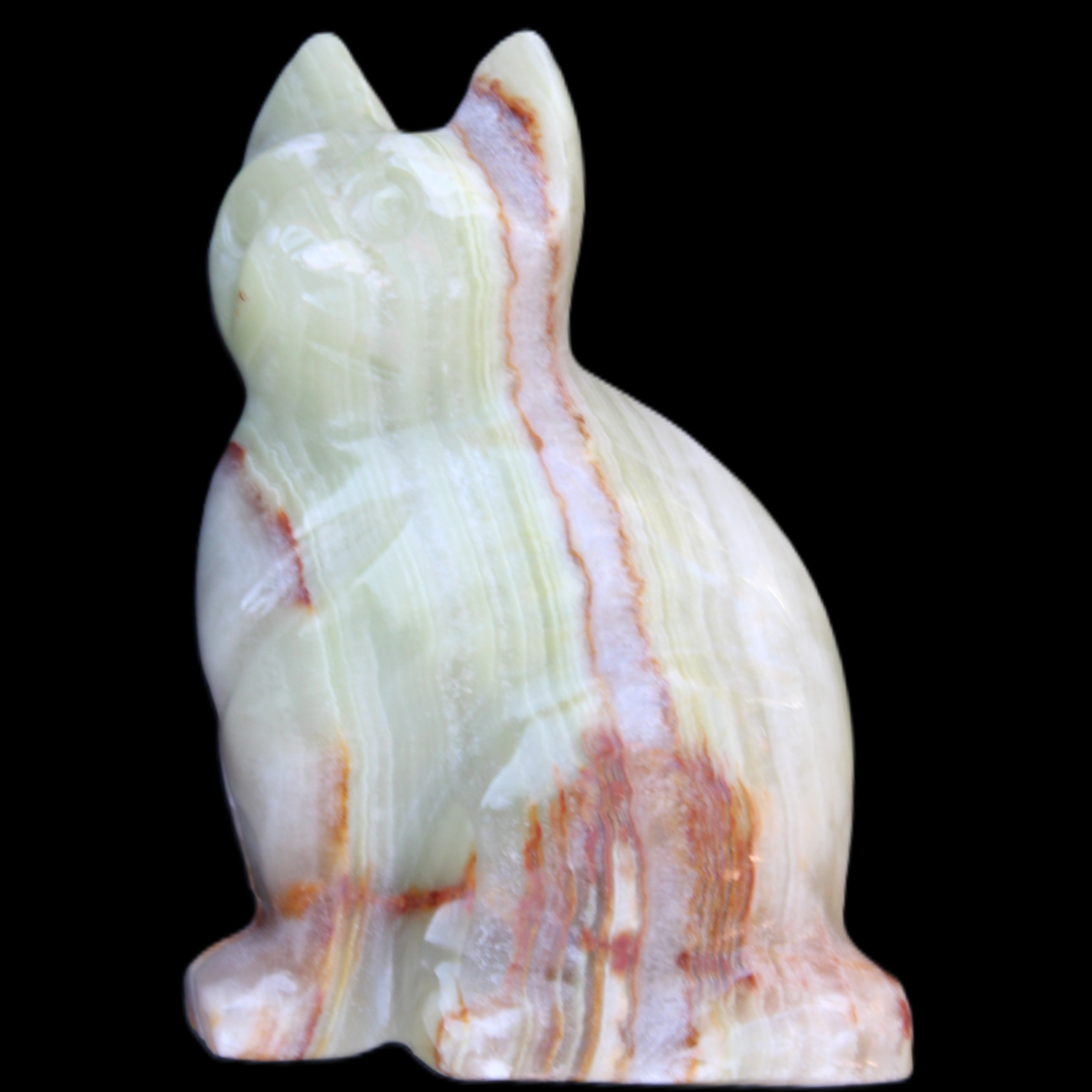 Afghan Jade hand-carved Cat 80*46*103mm 540g in sunlight - Rocks and Things Store