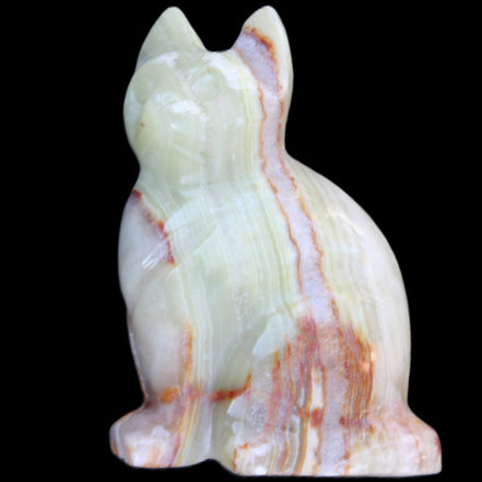 Afghan Jade hand-carved Cat 80*46*103mm 540g in sunlight - Rocks and Things Store
