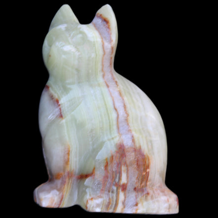 Afghan Jade hand-carved Cat 80*46*103mm 540g in sunlight - Rocks and Things Store