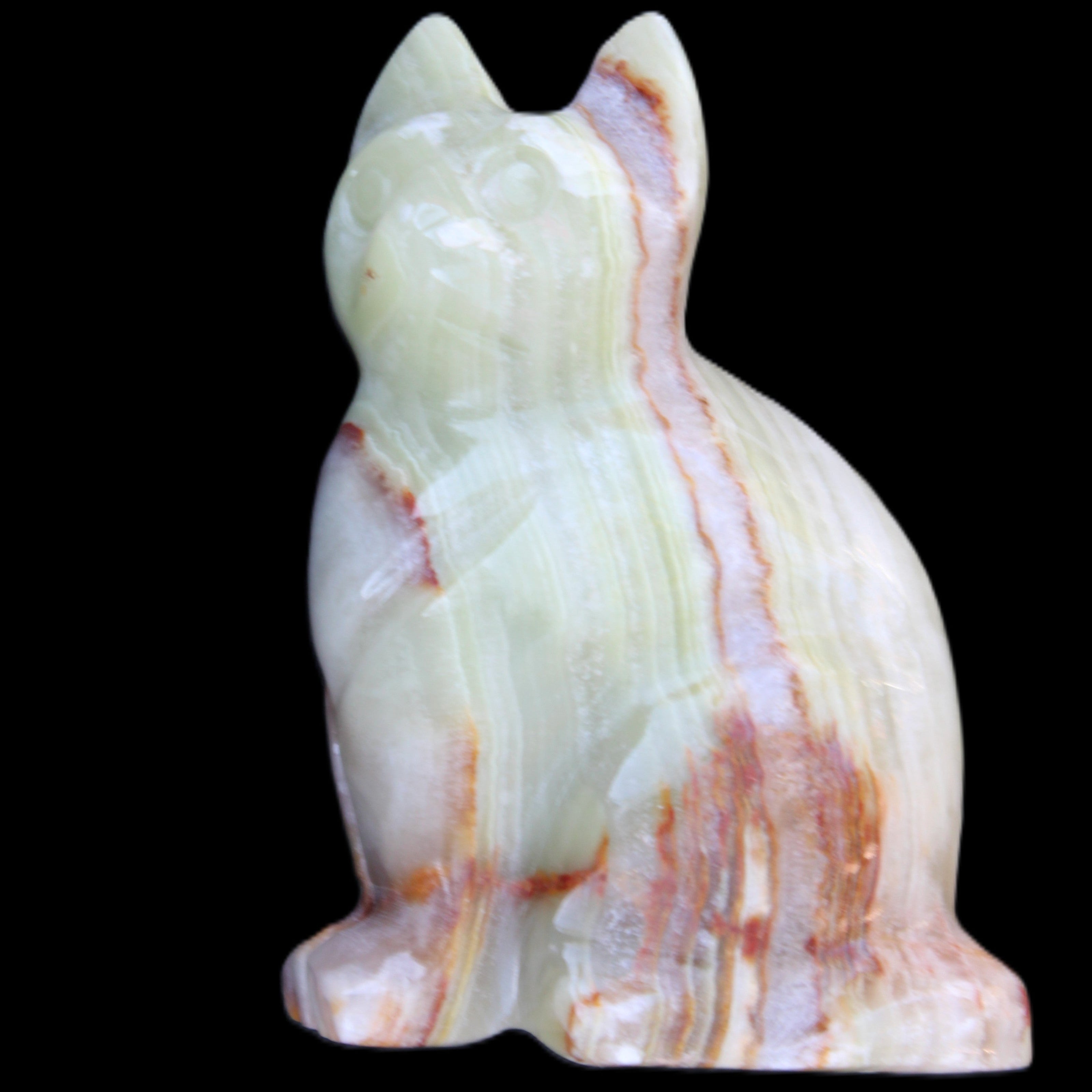 Afghan Jade hand-carved Cat 80*46*103mm 540g in sunlight - Rocks and Things Store