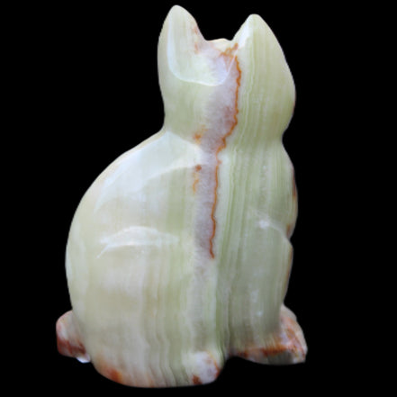 Afghan Jade hand-carved Cat 80*46*103mm 540g in sunlight - Rocks and Things Store