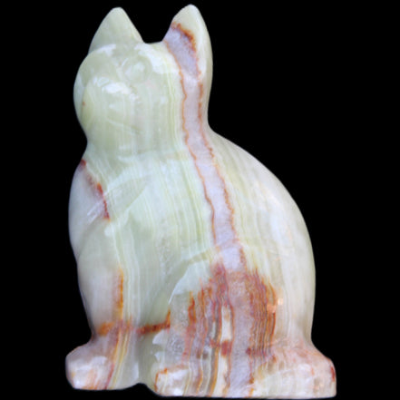 Afghan Jade hand-carved Cat 80*46*103mm 540g in sunlight - Rocks and Things Store