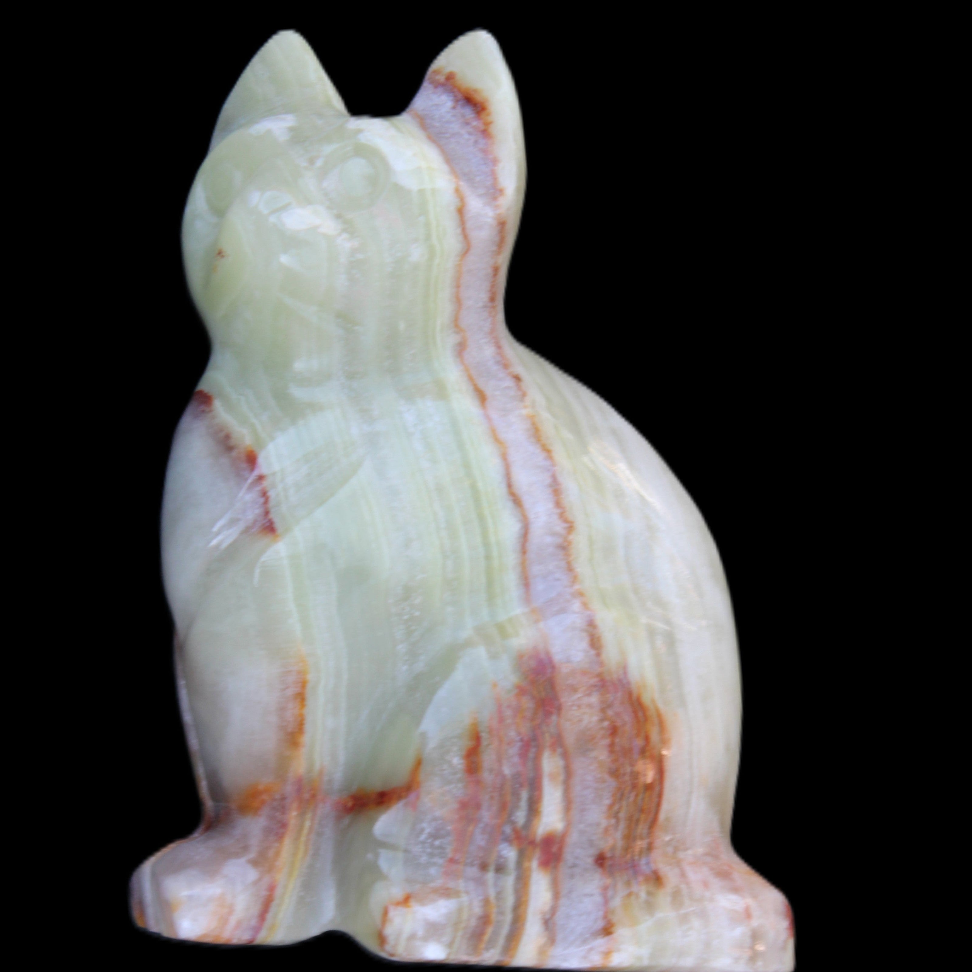 Afghan Jade hand-carved Cat 80*46*103mm 540g in sunlight - Rocks and Things Store