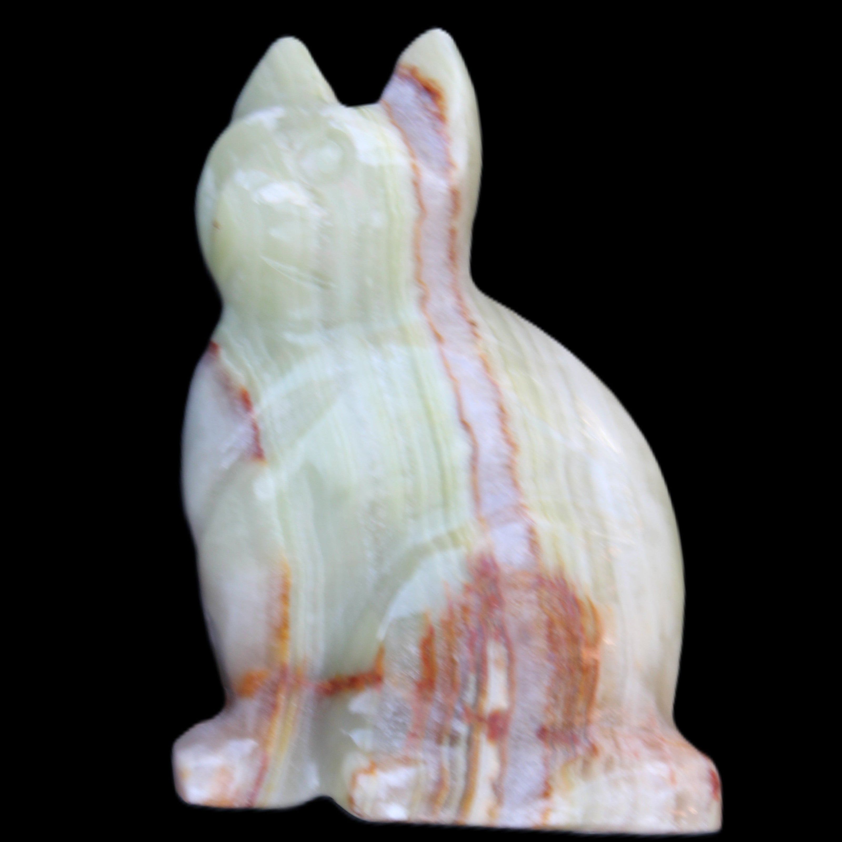 Afghan Jade hand-carved Cat 80*46*103mm 540g in sunlight - Rocks and Things Store
