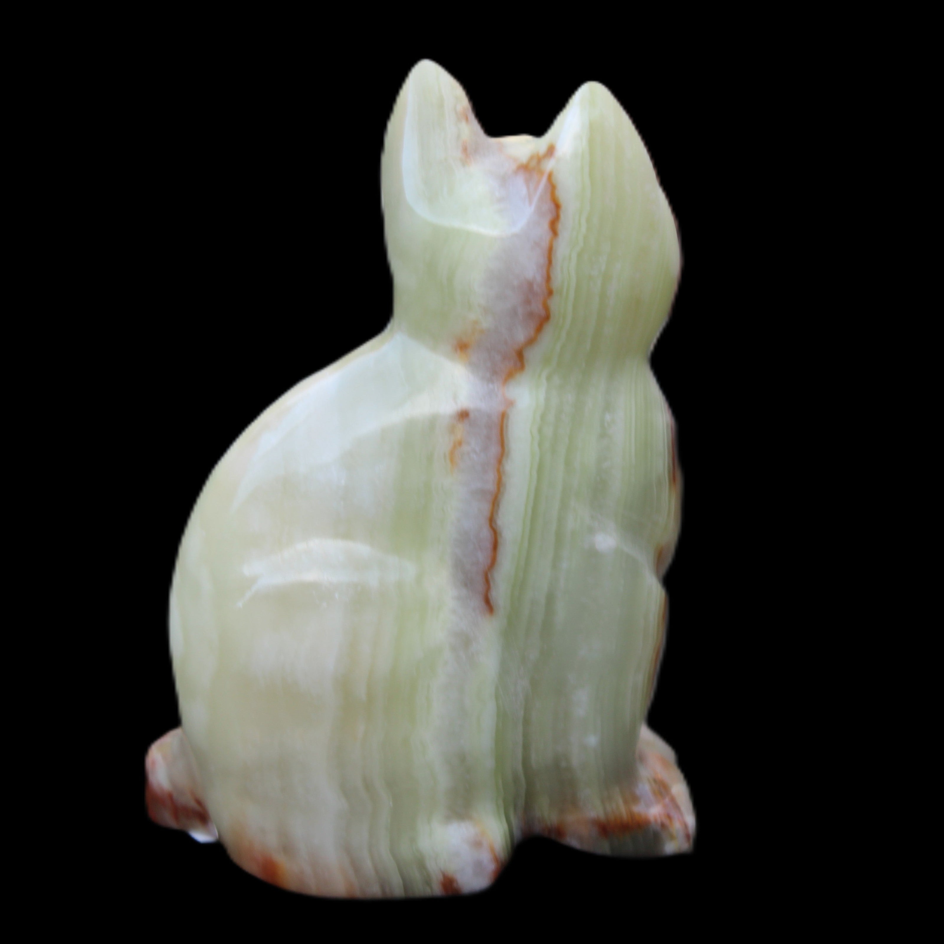 Afghan Jade hand-carved Cat 80*46*103mm 540g in sunlight - Rocks and Things Store