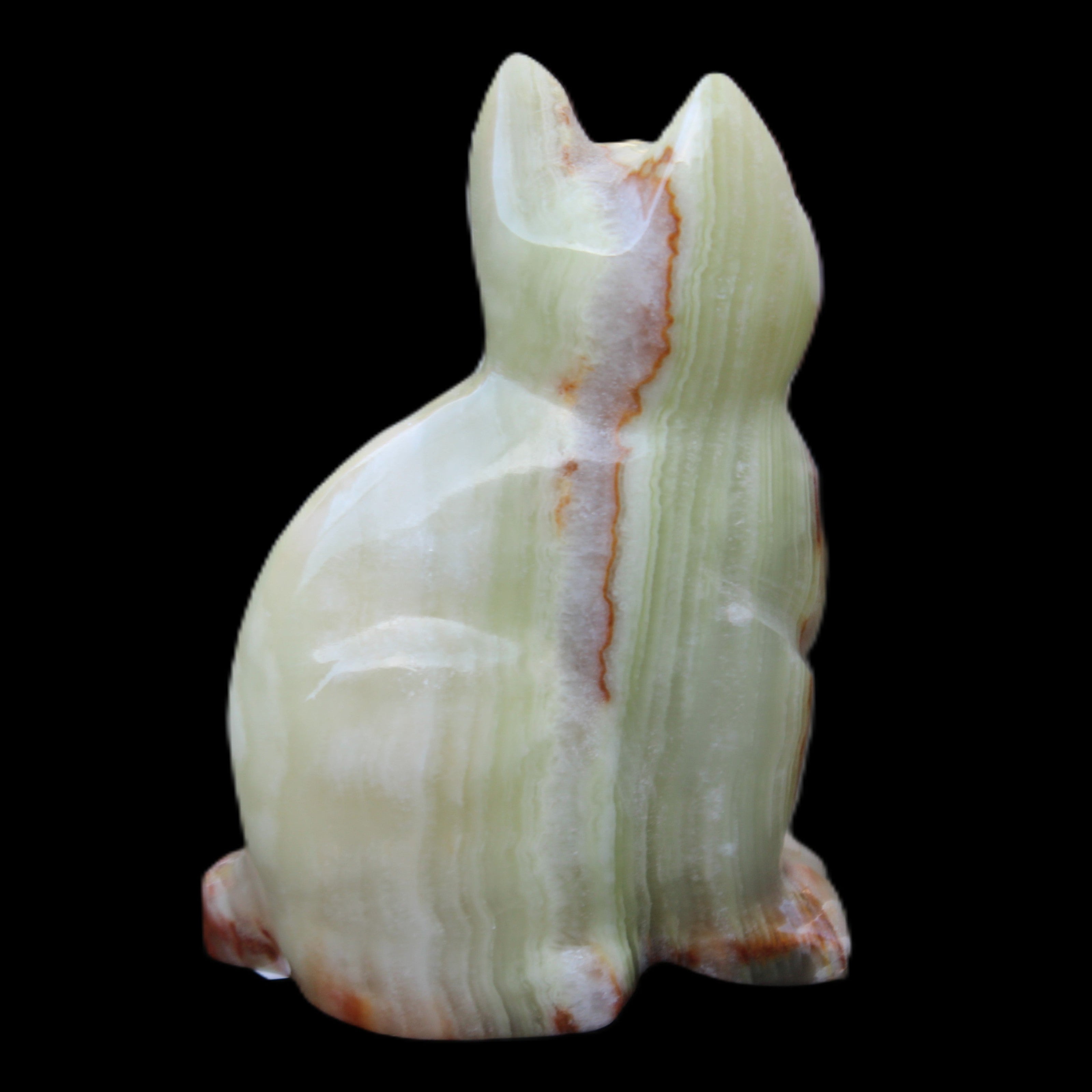 Afghan Jade hand-carved Cat 80*46*103mm 540g in sunlight - Rocks and Things Store