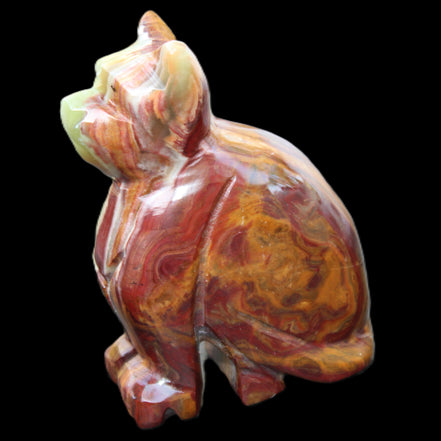 Afghan Jade hand-carved Cat 70*38*100mm 416g in sunlight - Rocks and Things Store