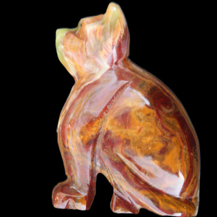 Afghan Jade hand-carved Cat 70*38*100mm 416g in sunlight - Rocks and Things Store
