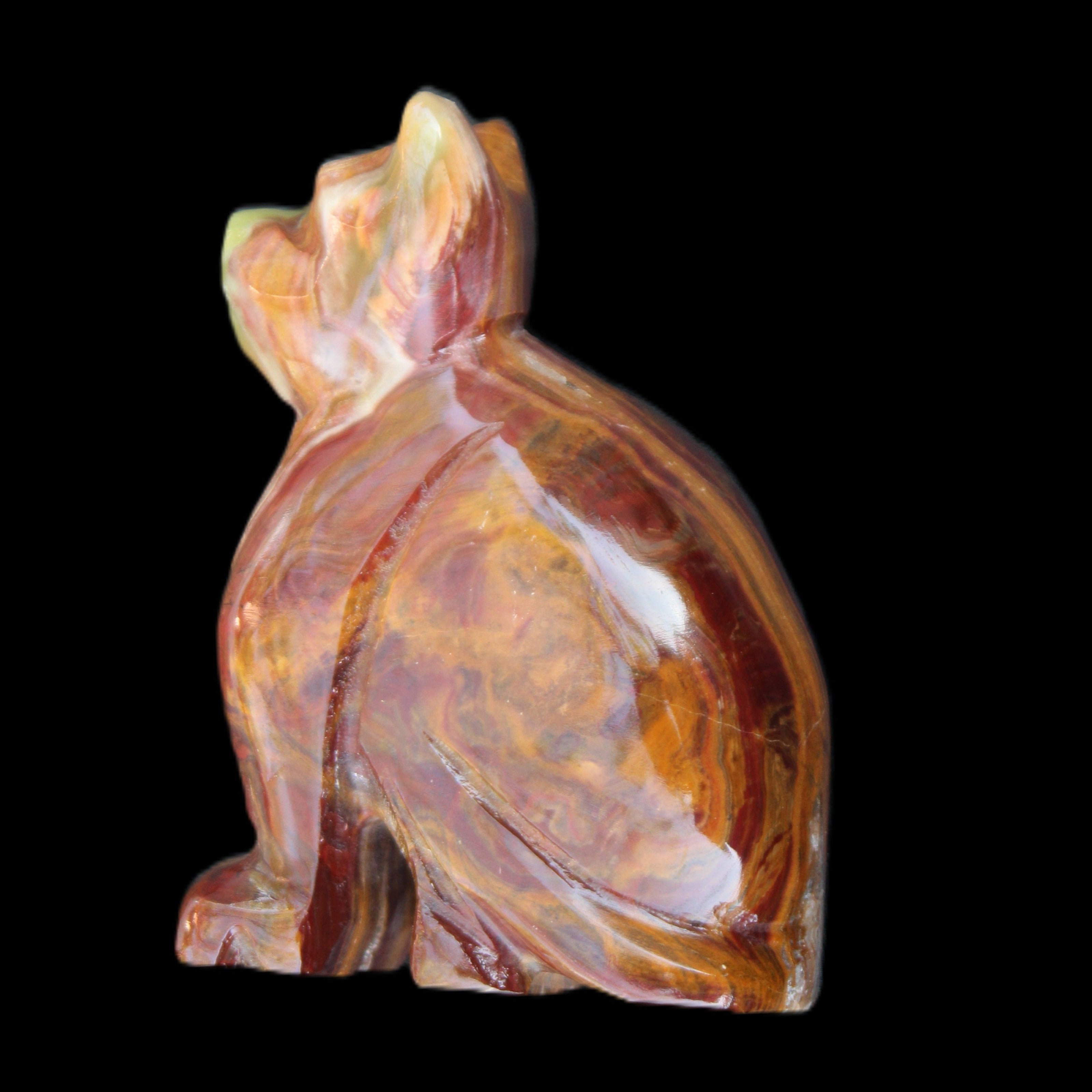 Afghan Jade hand-carved Cat 70*38*100mm 416g in sunlight - Rocks and Things Store