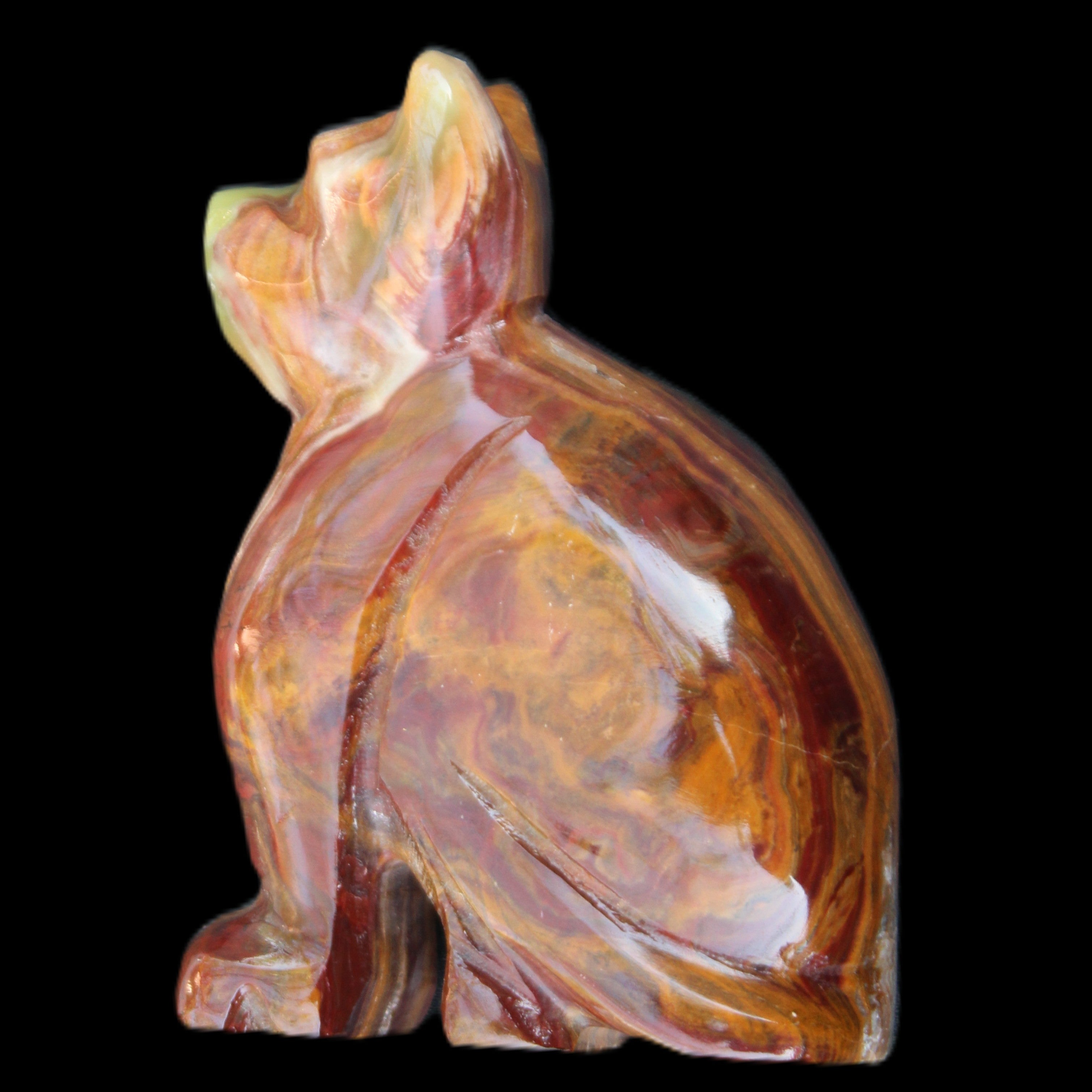 Afghan Jade hand-carved Cat 70*38*100mm 416g in sunlight - Rocks and Things Store
