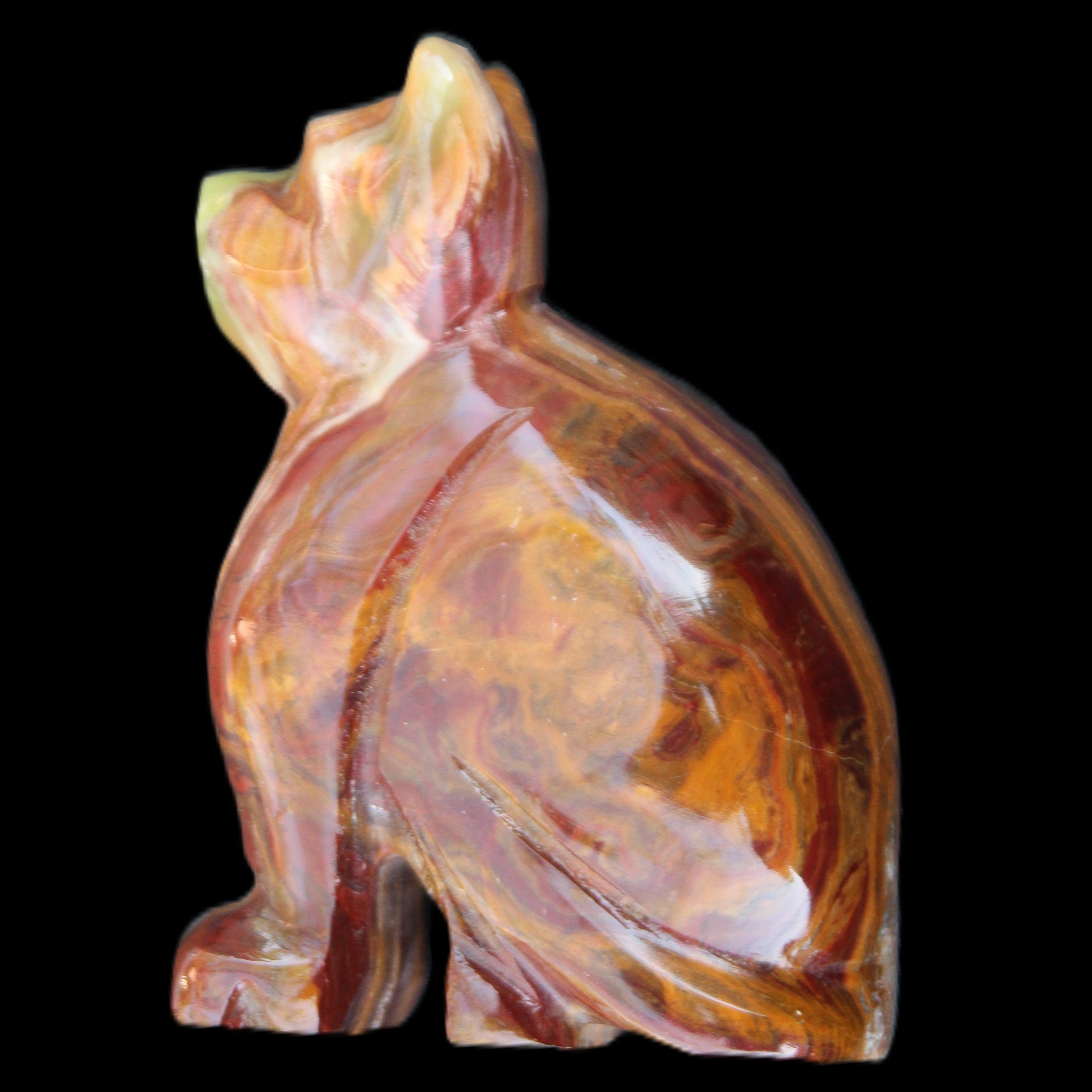 Afghan Jade hand-carved Cat 70*38*100mm 416g in sunlight - Rocks and Things Store
