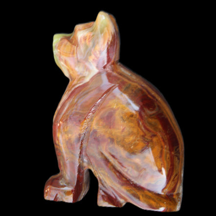 Afghan Jade hand-carved Cat 70*38*100mm 416g in sunlight - Rocks and Things Store