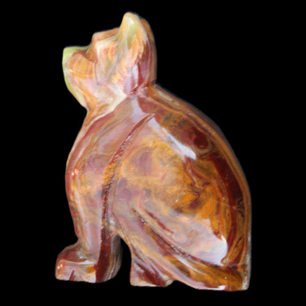 Afghan Jade hand-carved Cat 70*38*100mm 416g in sunlight - Rocks and Things Store