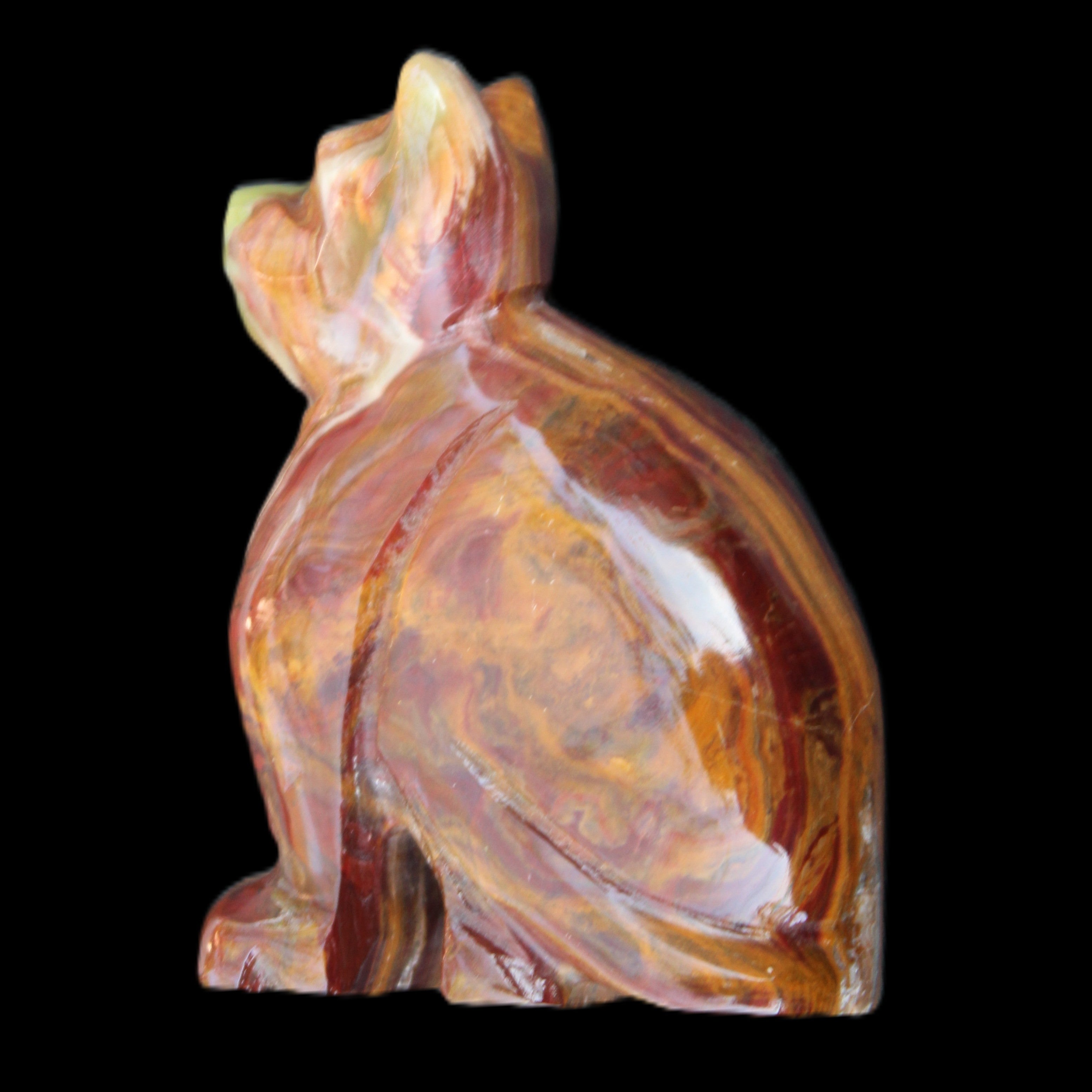 Afghan Jade hand-carved Cat 70*38*100mm 416g in sunlight - Rocks and Things Store