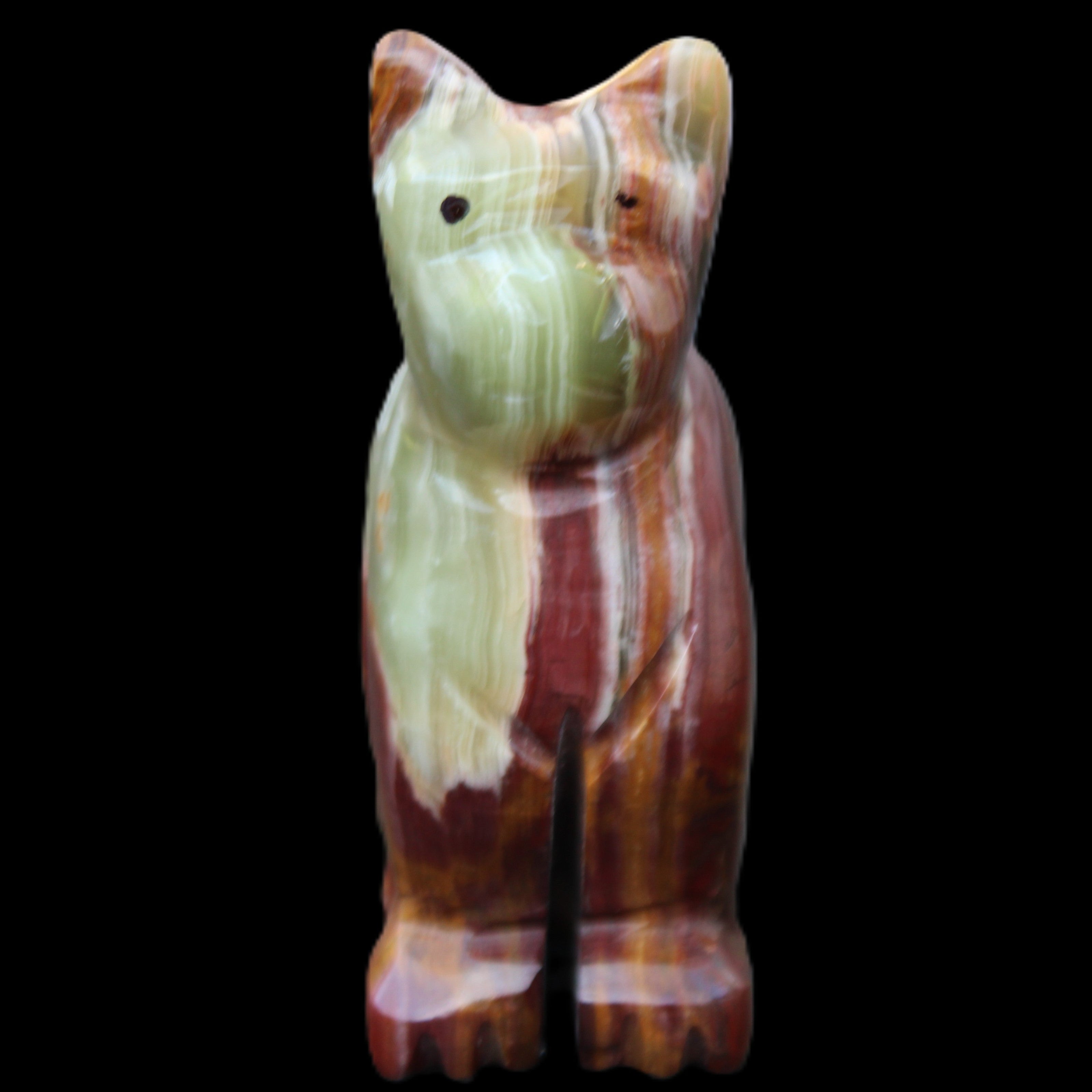 Afghan Jade hand-carved Cat 70*38*100mm 416g in sunlight - Rocks and Things Store