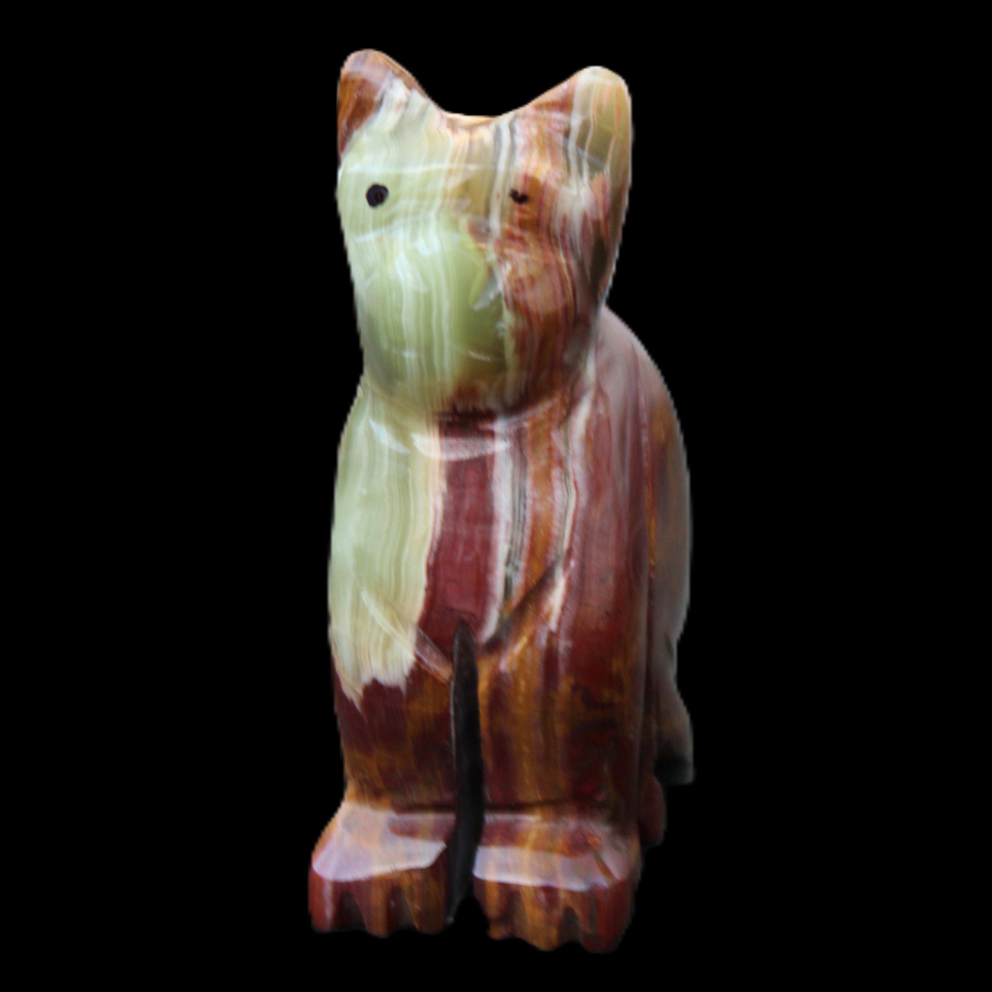 Afghan Jade hand-carved Cat 70*38*100mm 416g in sunlight - Rocks and Things Store