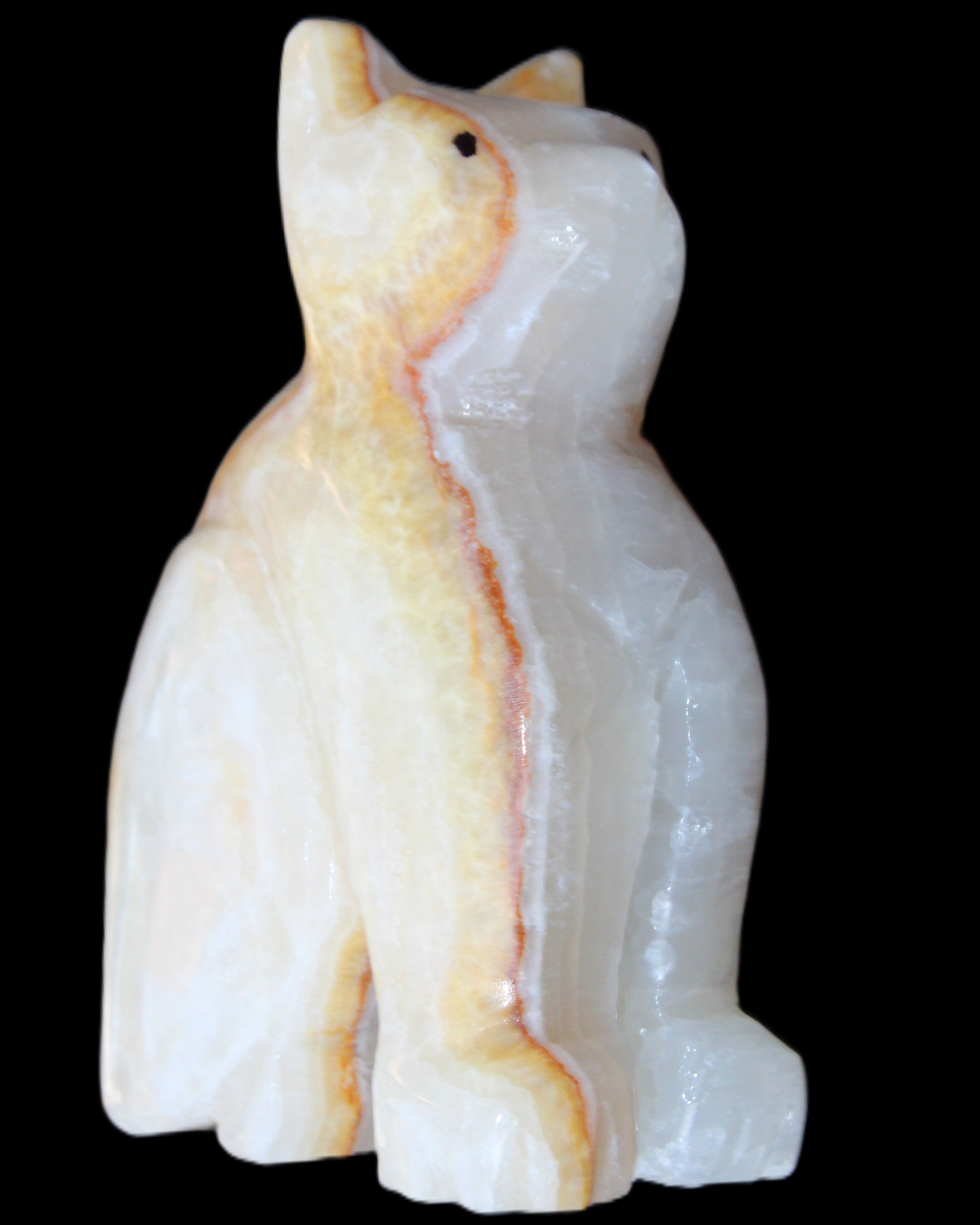 Afghan Jade hand-carved Cat 66*35*98mm 385g in sunlight - Rocks and Things Store