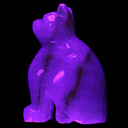Afghan Jade hand-carved Cat 66*35*98mm 385g in UV light - Rocks and Things Store