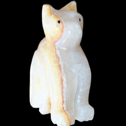 Afghan Jade hand-carved Cat 66*35*98mm 385g in sunlight - Rocks and Things Store