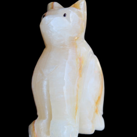 Afghan Jade hand-carved Cat 66*35*98mm 385g in sunlight - Rocks and Things Store