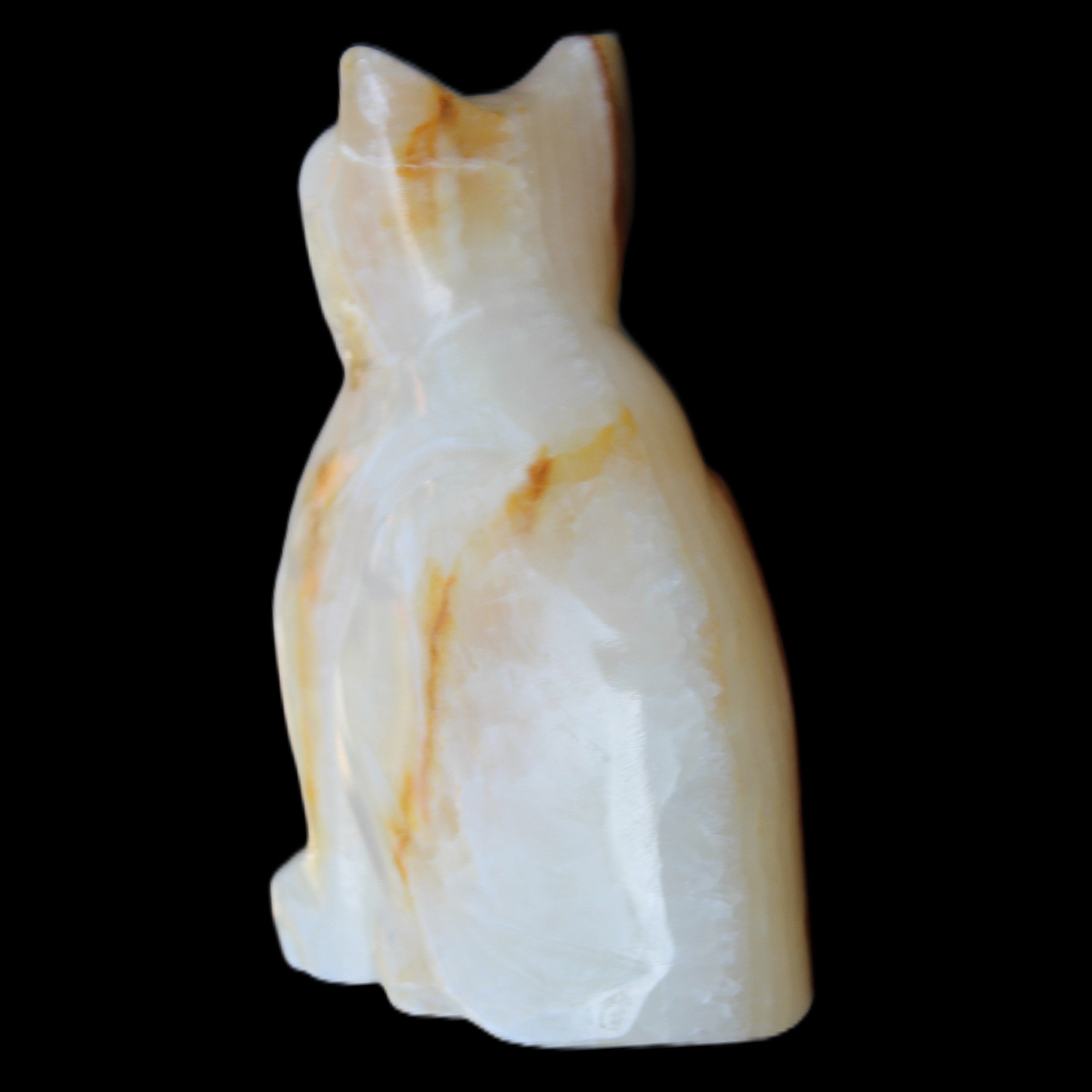 Afghan Jade hand-carved Cat 66*35*98mm 385g in sunlight - Rocks and Things Store