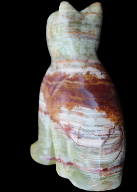 Afghan Jade hand-carved Cat 67*31*103mm 354g in sunlight - Rocks and Things Store