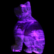 Afghan Jade hand-carved Cat 67*31*103mm 354g in UV light - Rocks and Things Store