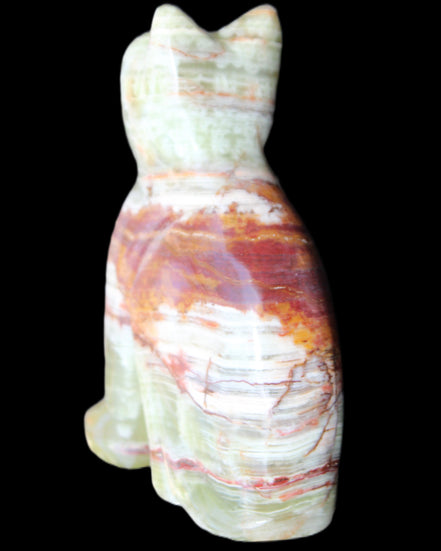 Afghan Jade hand-carved Cat 67*31*103mm 354g in sunlight - Rocks and Things Store