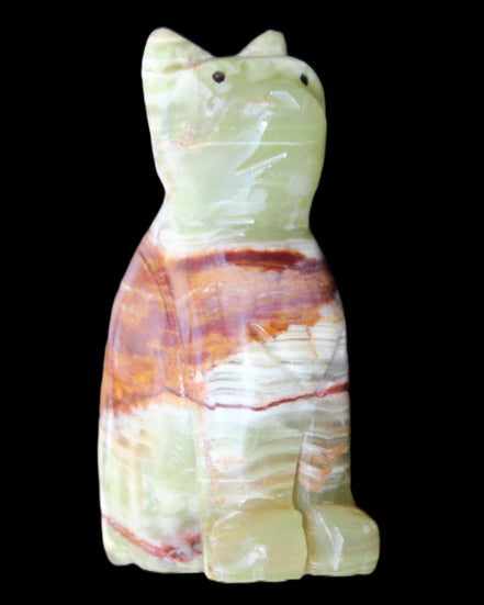 Afghan Jade hand-carved Cat 67*31*103mm 354g in sunlight - Rocks and Things Store