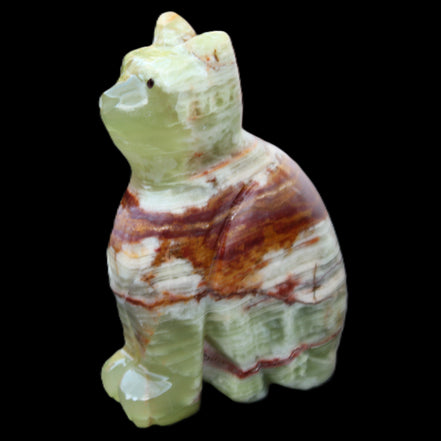 Afghan Jade hand-carved Cat 67*31*103mm 354g in sunlight - Rocks and Things Store