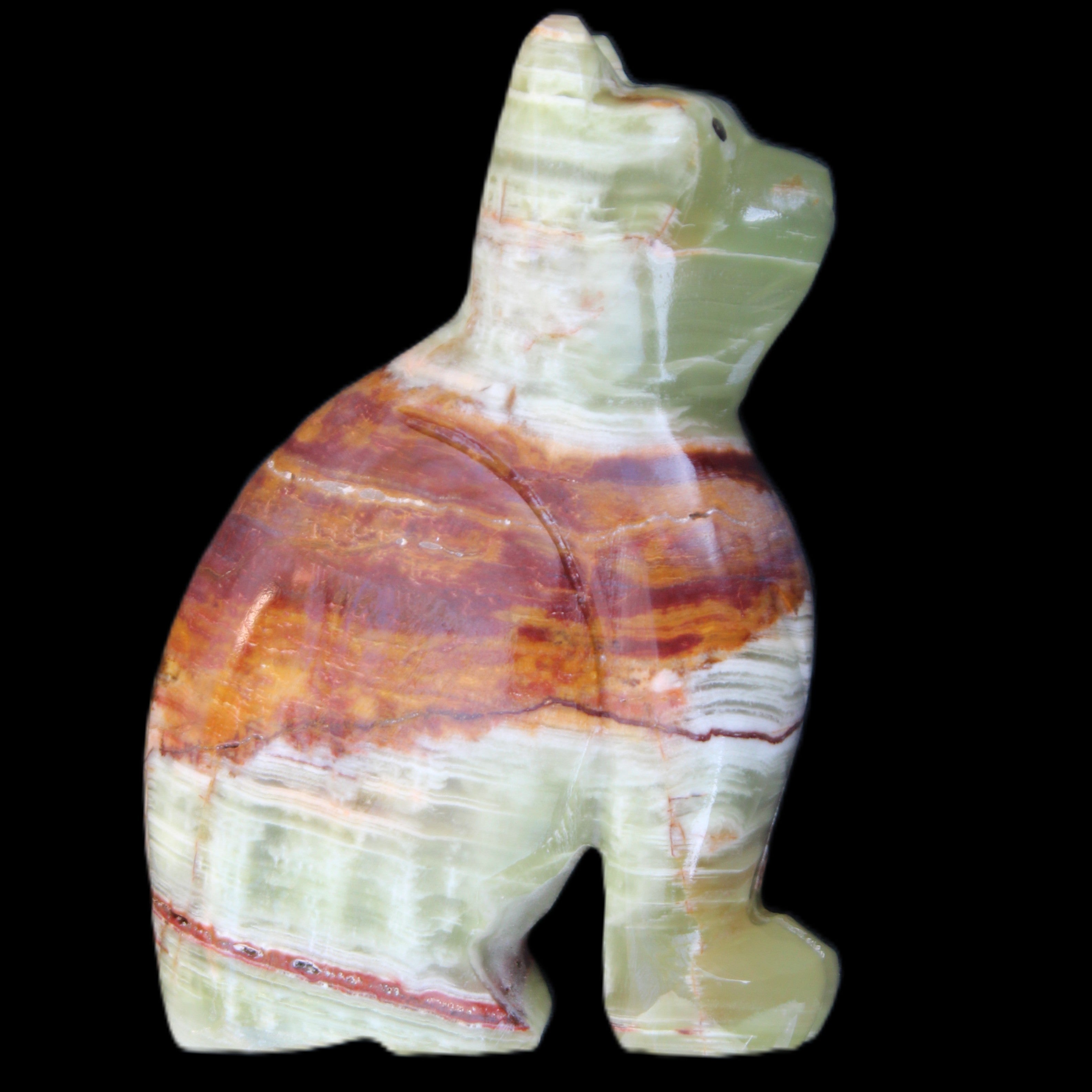 Afghan Jade hand-carved Cat 67*31*103mm 354g in sunlight - Rocks and Things Store