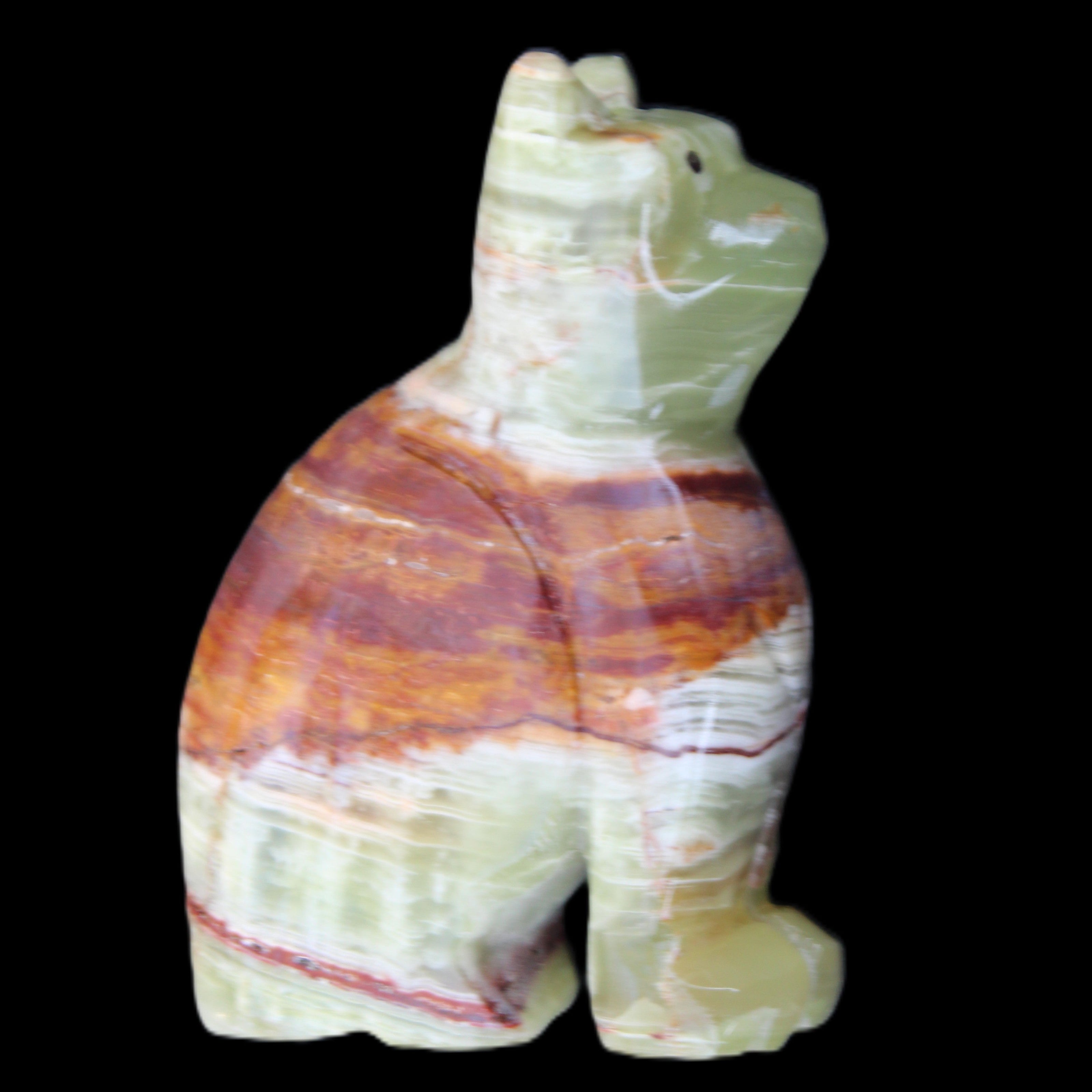 Afghan Jade hand-carved Cat 67*31*103mm 354g in sunlight - Rocks and Things Store
