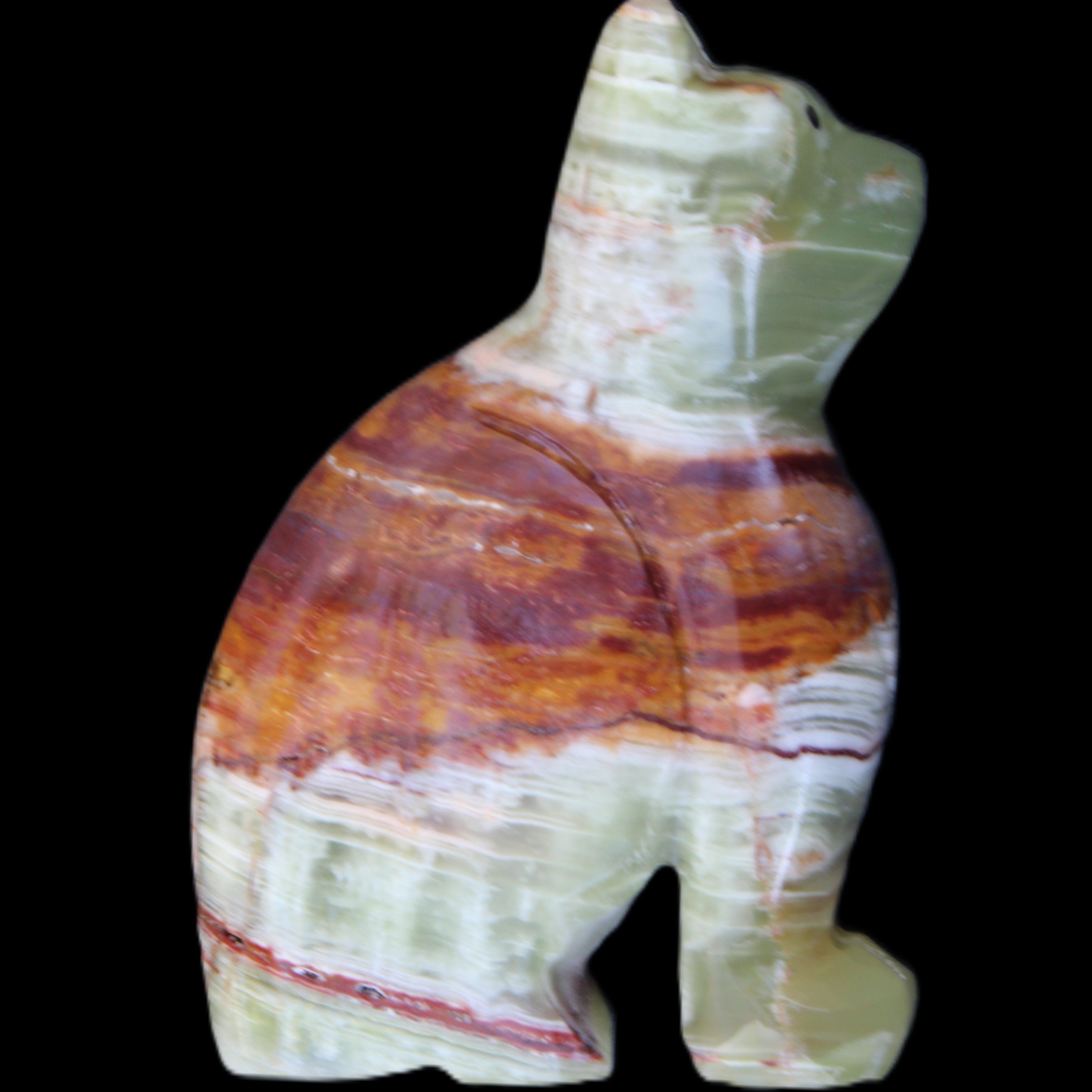 Afghan Jade hand-carved Cat 67*31*103mm 354g in sunlight - Rocks and Things Store
