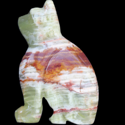 Afghan Jade hand-carved Cat 67*31*103mm 354g in sunlight - Rocks and Things Store