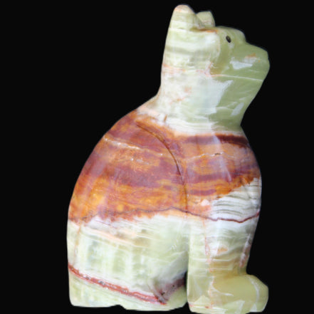 Afghan Jade hand-carved Cat 67*31*103mm 354g in sunlight - Rocks and Things Store