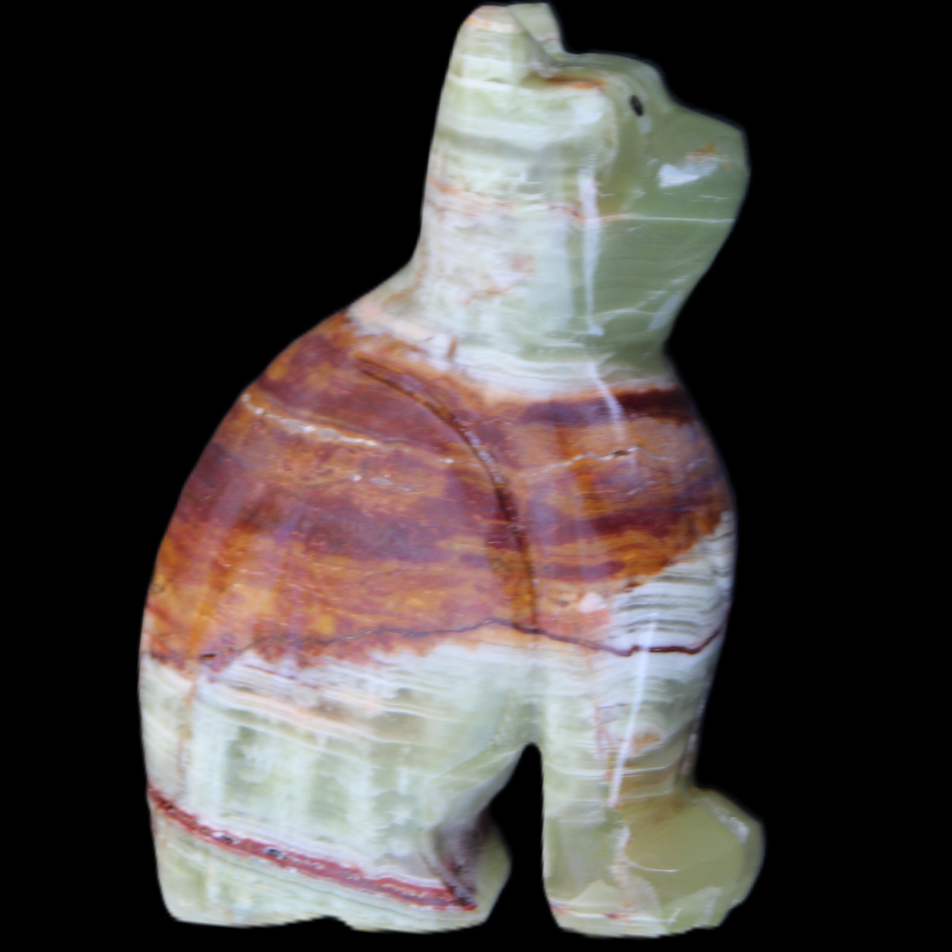 Afghan Jade hand-carved Cat 67*31*103mm 354g in sunlight - Rocks and Things Store