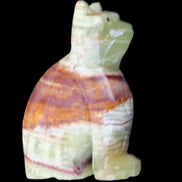 Afghan Jade hand-carved Cat 67*31*103mm 354g in sunlight - Rocks and Things Store