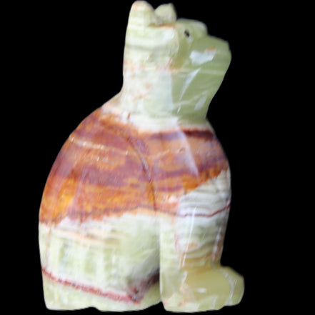 Afghan Jade hand-carved Cat 67*31*103mm 354g in sunlight - Rocks and Things Store
