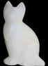 White Onyx Afghan Jade hand-carved Cat 87*48*138mm 773g in sunlight - Rocks and Things Store