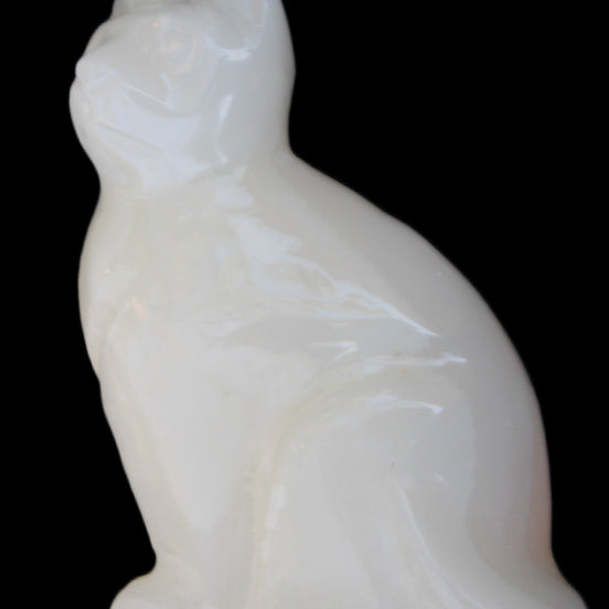 White Onyx Afghan Jade hand-carved Cat 87*48*138mm 773g in sunlight - Rocks and Things Store