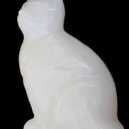 White Onyx Afghan Jade hand-carved Cat 87*48*138mm 773g in sunlight - Rocks and Things Store
