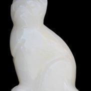 White Onyx Afghan Jade hand-carved Cat 87*48*138mm 773g in sunlight - Rocks and Things Store