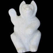 White Jade hand-carved Cat 80*41*132mm 642g in sunlight - Rocks and Things Store