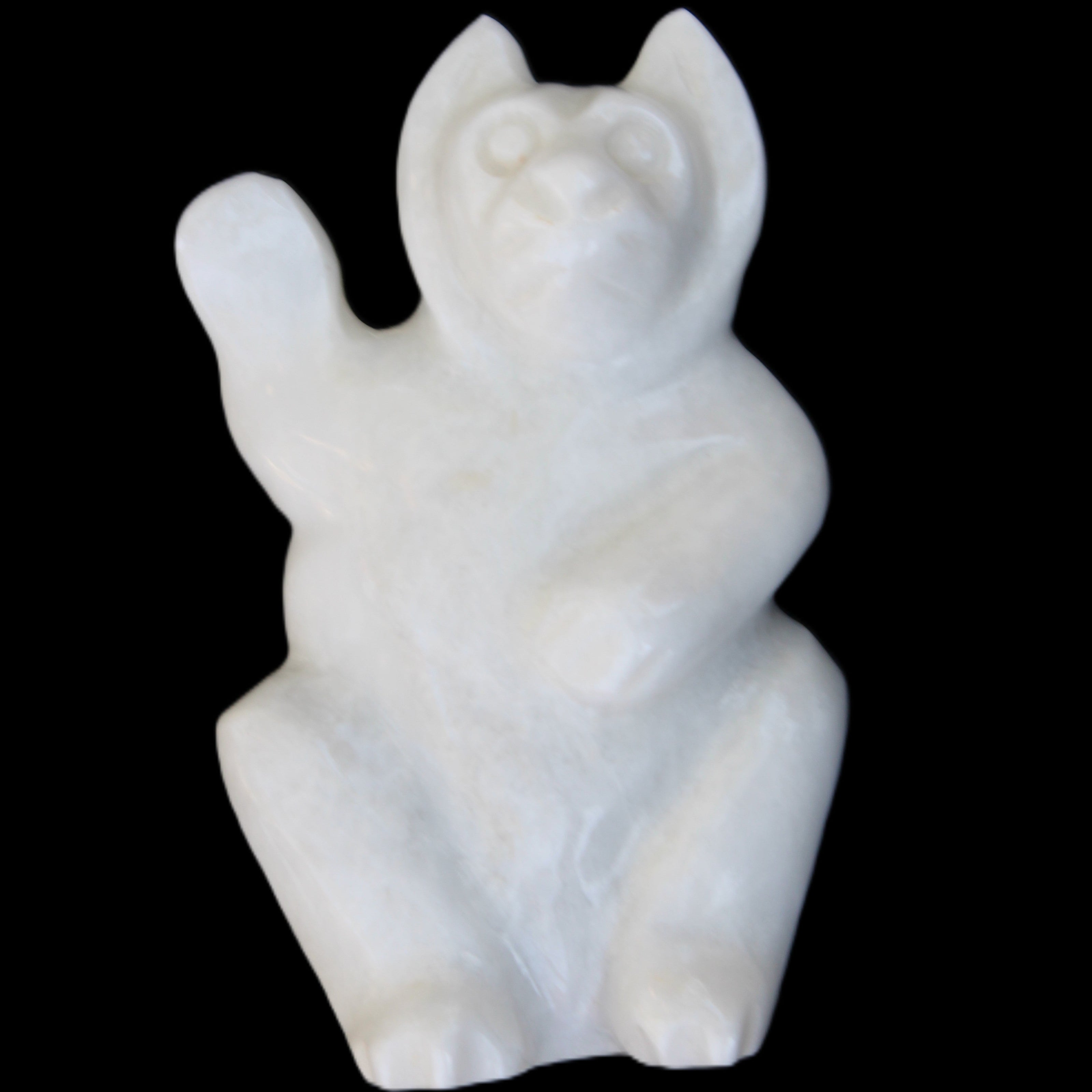 White Jade hand-carved Cat 80*41*132mm 642g in sunlight - Rocks and Things Store