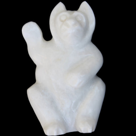 White Jade hand-carved Cat 80*41*132mm 642g in sunlight - Rocks and Things Store