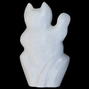 White Jade hand-carved Cat 80*41*132mm 642g in sunlight - Rocks and Things Store