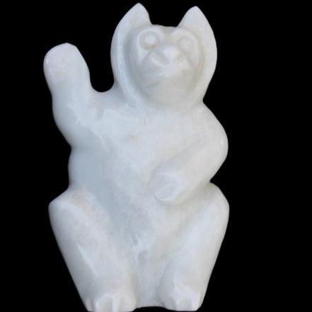 White Jade hand-carved Cat 80*41*132mm 642g in sunlight - Rocks and Things Store